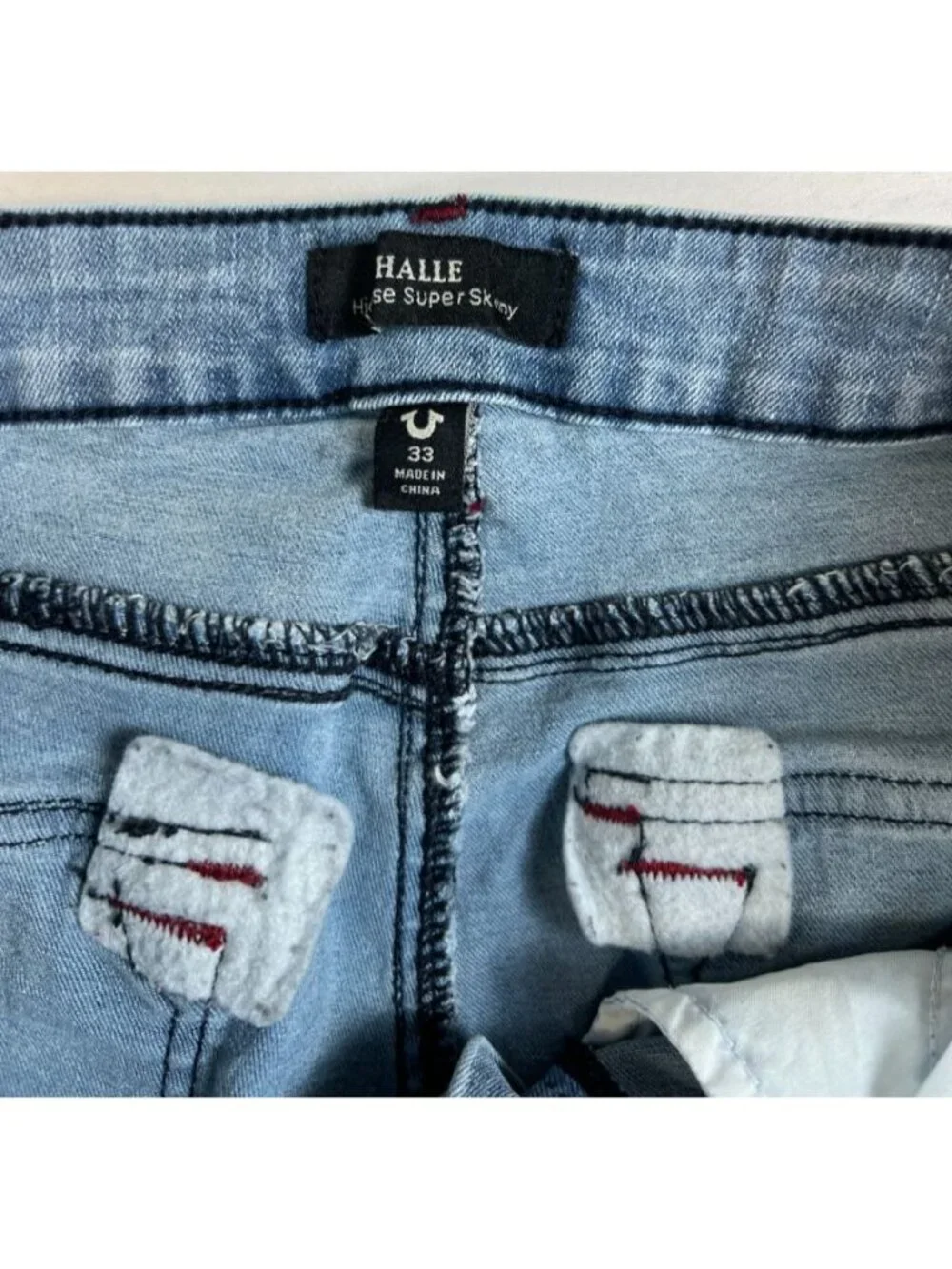 True Religion Womens Halle High Rise Super Skinny Jeans Light Wash Size 33 - Picture 3 of 10